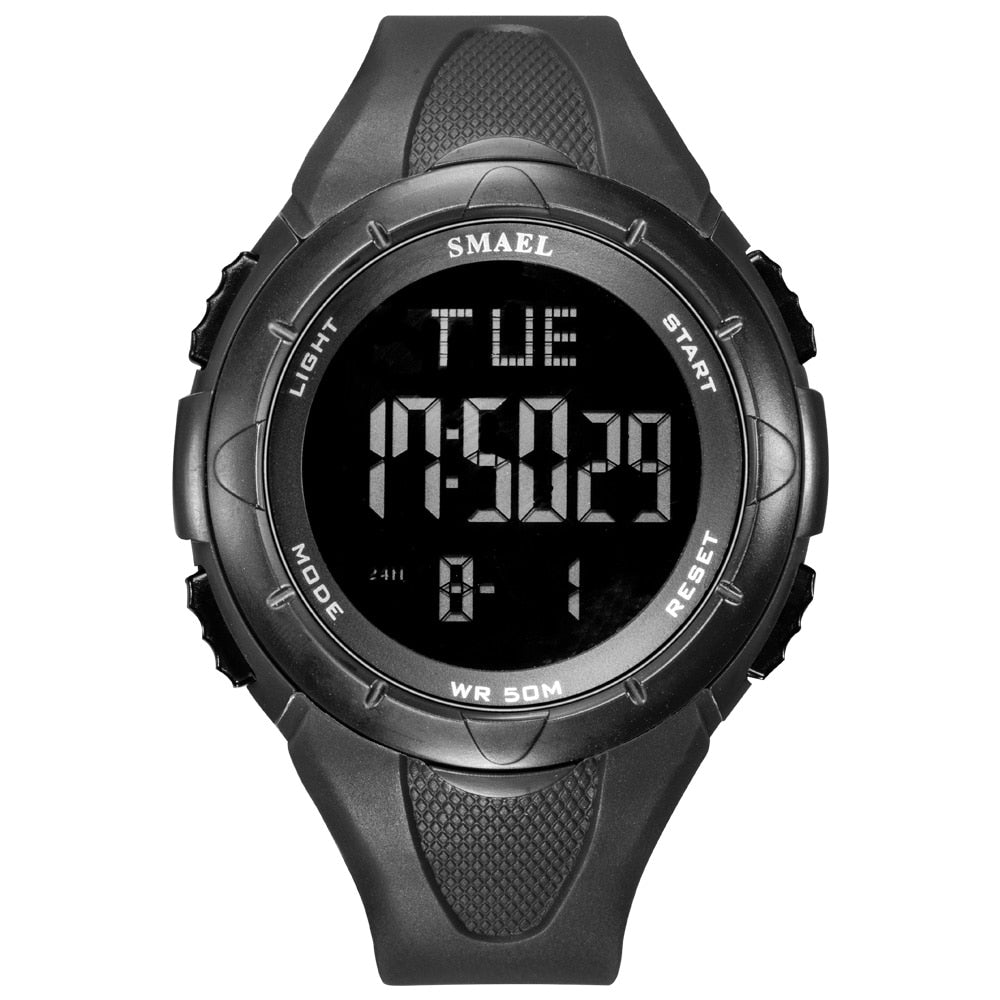 SMAEL 1016 Digital Watch Men50M Waterproof Watches Led Clock Alarm Black Bracelet Stopwatch 1016 Sport Watch Digital Watches For Men