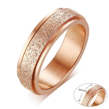 Vnox 6MM Stainless Steel Spinner Rings for Men Jewelry Sandblast Finished