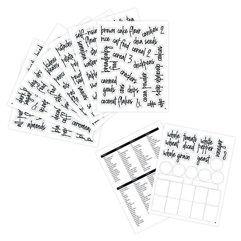 Pantry Labels 168 Pantry Storage Stickers Waterproof and Oilproof Food Label Stickers