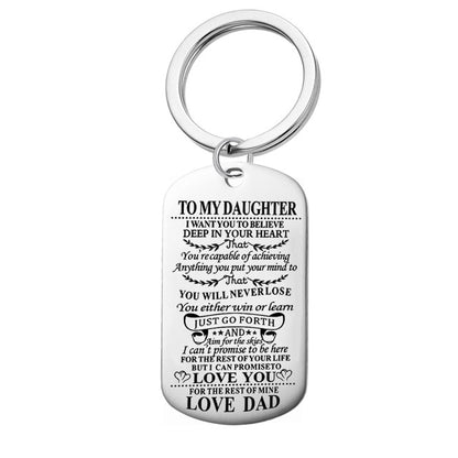 Necklaces Dog Tags Dad\mom To Son\daugthter Pendant Personalized Necklace Metal Military Dog Tag Engraving Steel Gift