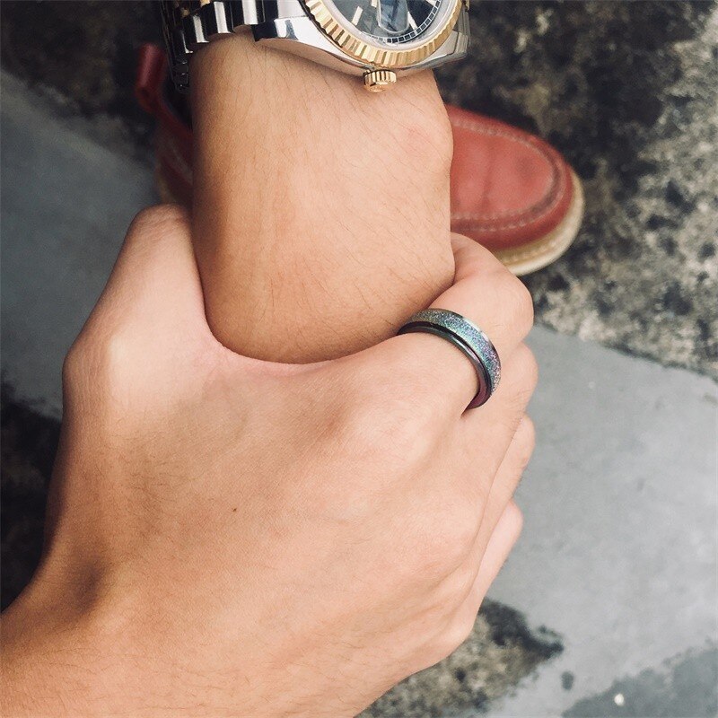 Vnox 6MM Stainless Steel Spinner Rings for Men Jewelry Sandblast Finished