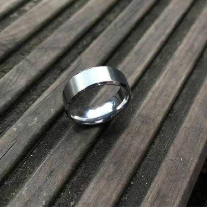 Simple Matte Men Rings Width 8MM Trendy Three Color  Stainless Steel Rings For Men Jewelry Gift