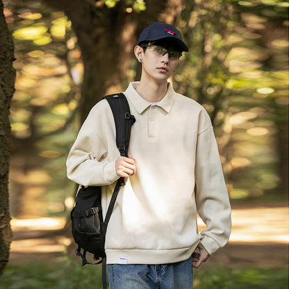 Long sleeved polo shirts for men and women in spring and autumn