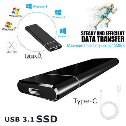 High-Speed 1TB 2TB 4TB 8TB 16TB SSD Silver M.2 Stick 480MB/s Instant Delivery