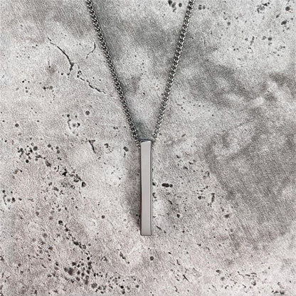 Classic Rectangle Pendant Necklace men Stainless Steel Black color Cuban Chain Necklace For Men Jewelry Gift