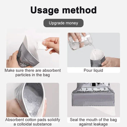 4pcs Outdoor Emergency Urinate Bags 700ml Easy Take Piss Bags Travel Mini Mobile Toilet for Baby Women Men Vomit Bag