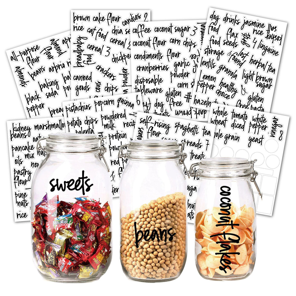 Pantry Labels 168 Pantry Storage Stickers Waterproof and Oilproof Food Label Stickers
