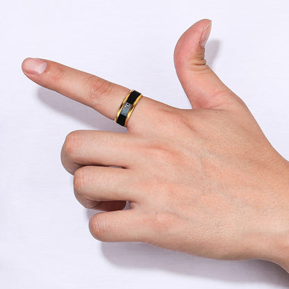 Temperature Ring Titanium Steel Mood Emotion Feeling Intelligent Temperature Sensitive Rings for Women Men Waterproof Jewelry