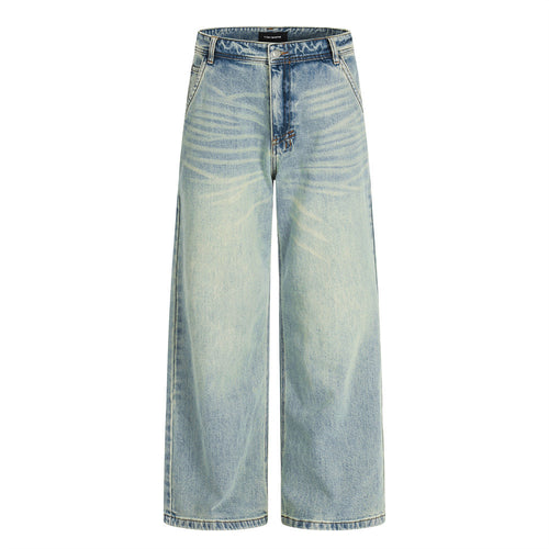 Washed denim jeans for men