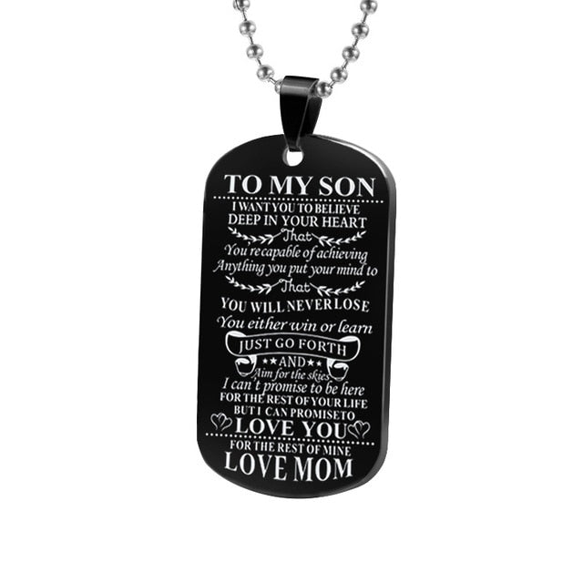 Necklaces Dog Tags Dad\mom To Son\daugthter Pendant Personalized Necklace Metal Military Dog Tag Engraving Steel Gift