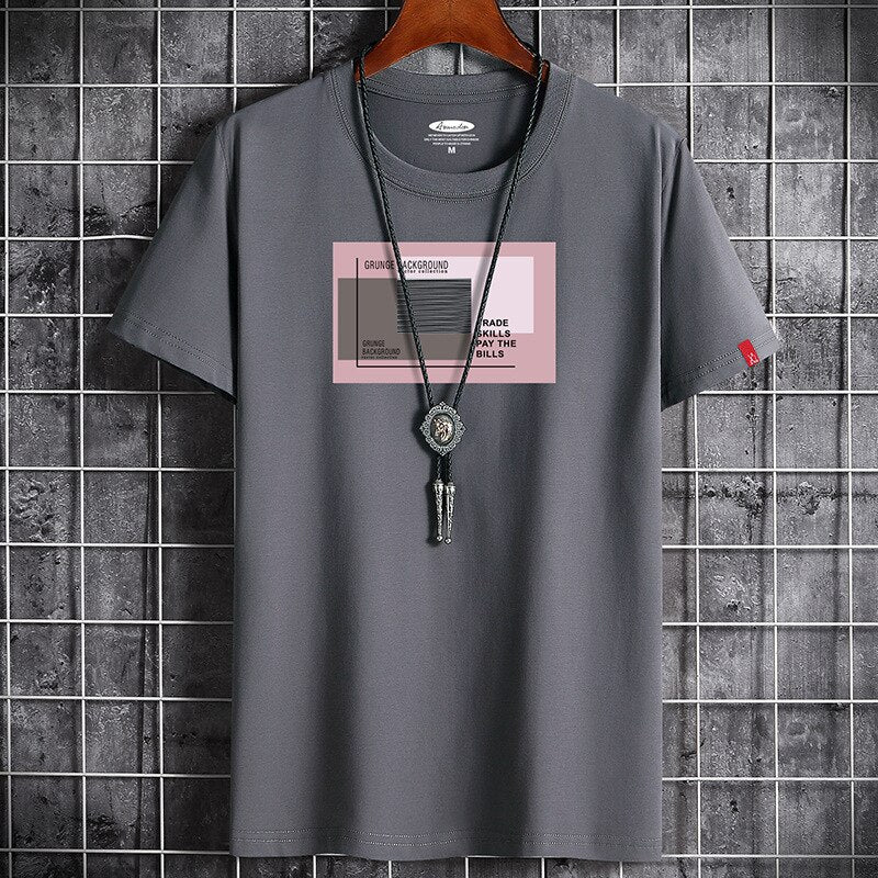 Fitness Black O Neck Man T-shirt For Male Oversized S-6XL New Men T-shirts Anime Newest T Shirt for Men Clothing Goth Punk