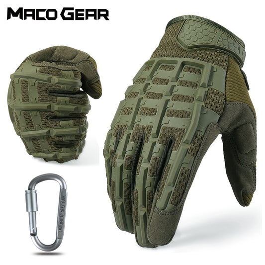 Camo Tactical Full Finger Gloves – Long Cuff Military Shooting & Hunting Gloves