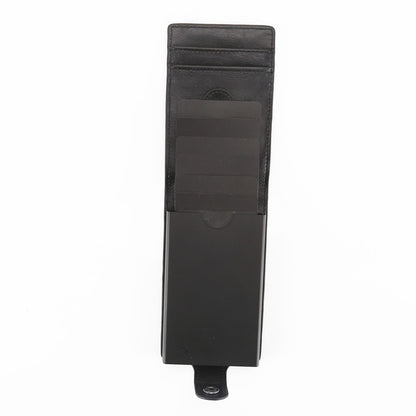 New RFID Blocking Men Women Leather Wallets Card Case Automatic Pull Down ID Credit Card Holder Pop UP Cardholder