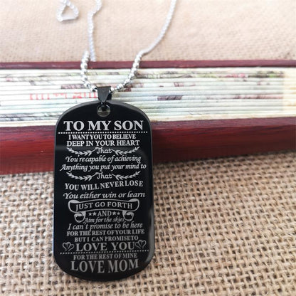 Necklaces Dog Tags Dad\mom To Son\daugthter Pendant Personalized Necklace Metal Military Dog Tag Engraving Steel Gift