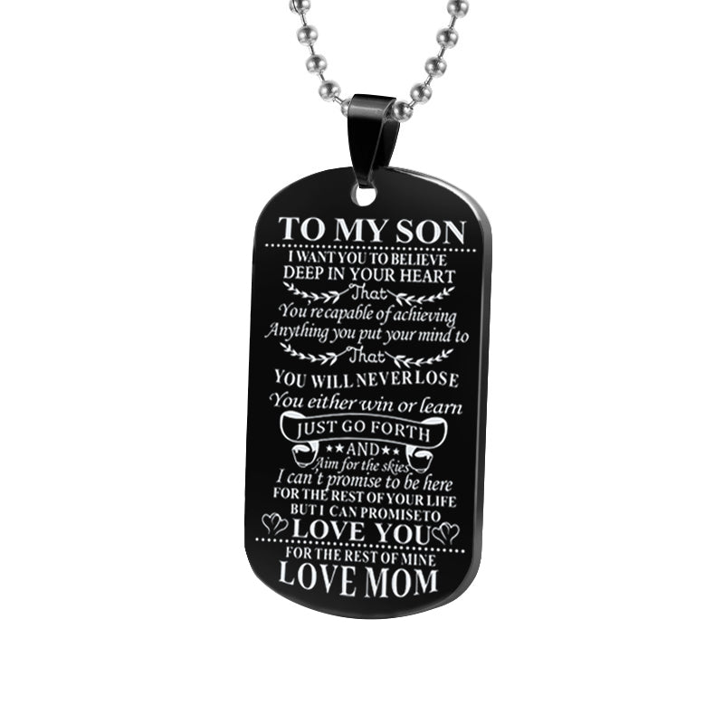 Necklaces Dog Tags Dad\mom To Son\daugthter Pendant Personalized Necklace Metal Military Dog Tag Engraving Steel Gift