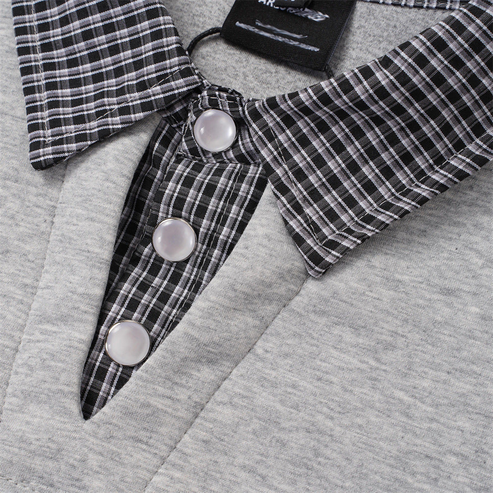 Fake Two Collar Hoodies for Men