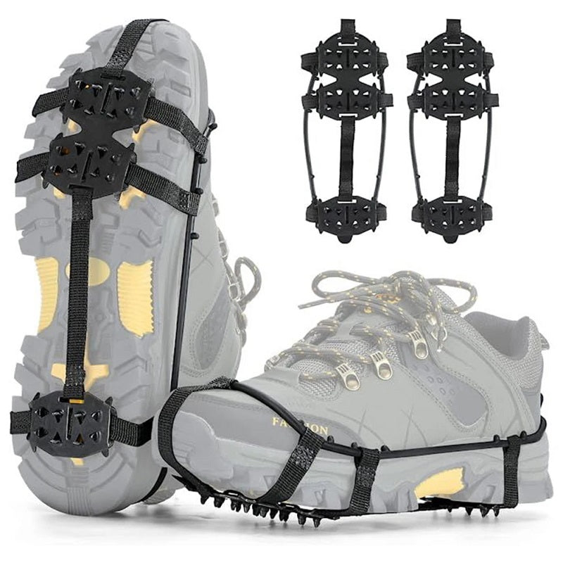 24 Teeth Ice Grips Anti-Slip Ice Claws Winter Gripper Unisex Snow Claw Shoe Covers Climbing Chain Crampons Outdoor Accessories