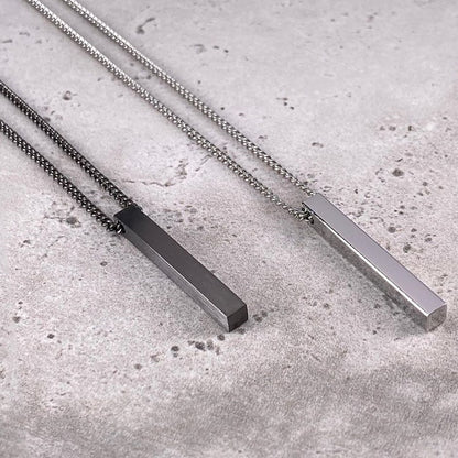 Classic Rectangle Pendant Necklace men Stainless Steel Black color Cuban Chain Necklace For Men Jewelry Gift