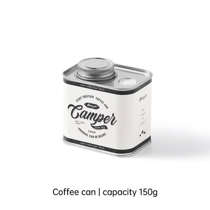 Coffee Bean Sealed Tin Outdoor Camping Tin Box Food Grade Packaging Storage Preservation Breathing Tin Can