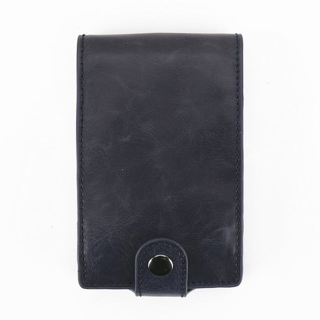 New RFID Blocking Men Women Leather Wallets Card Case Automatic Pull Down ID Credit Card Holder Pop UP Cardholder