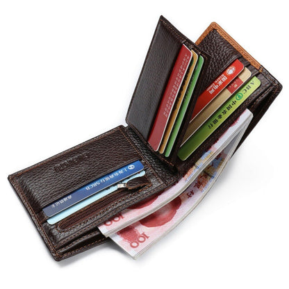 GUBINTU Genuine Leather Men Wallets Coin Pocket Zipper Real Men's Leather Wallet with Coin High Quality Male Purse cartera