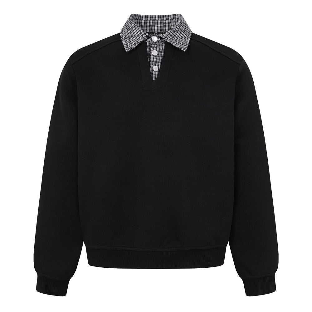 Fake Two Collar Hoodies for Men