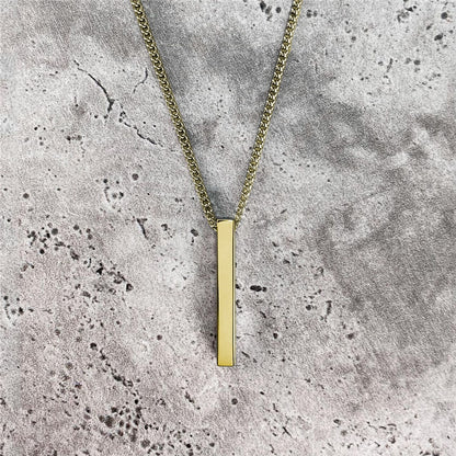 Classic Rectangle Pendant Necklace men Stainless Steel Black color Cuban Chain Necklace For Men Jewelry Gift