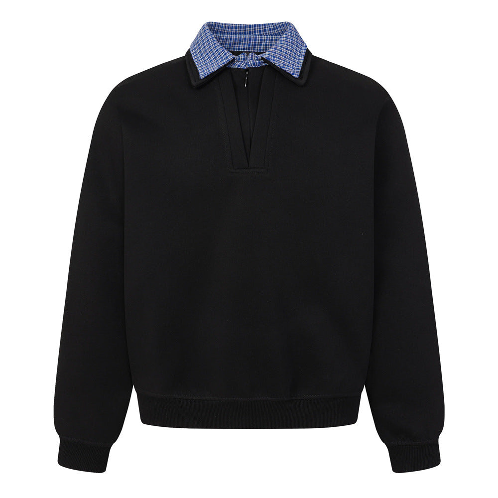 Fake Two Collar Hoodies for Men