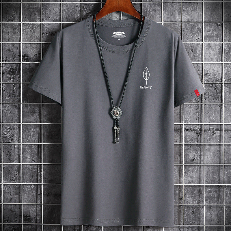 JFUNCY S-6XL Oversize Men Cotton Tee Tops Summer Short Sleeve Men's T-shirt Leaf Print Male Casual Tshirt Graphic T Shirts