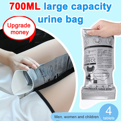 4pcs Outdoor Emergency Urinate Bags 700ml Easy Take Piss Bags Travel Mini Mobile Toilet for Baby Women Men Vomit Bag